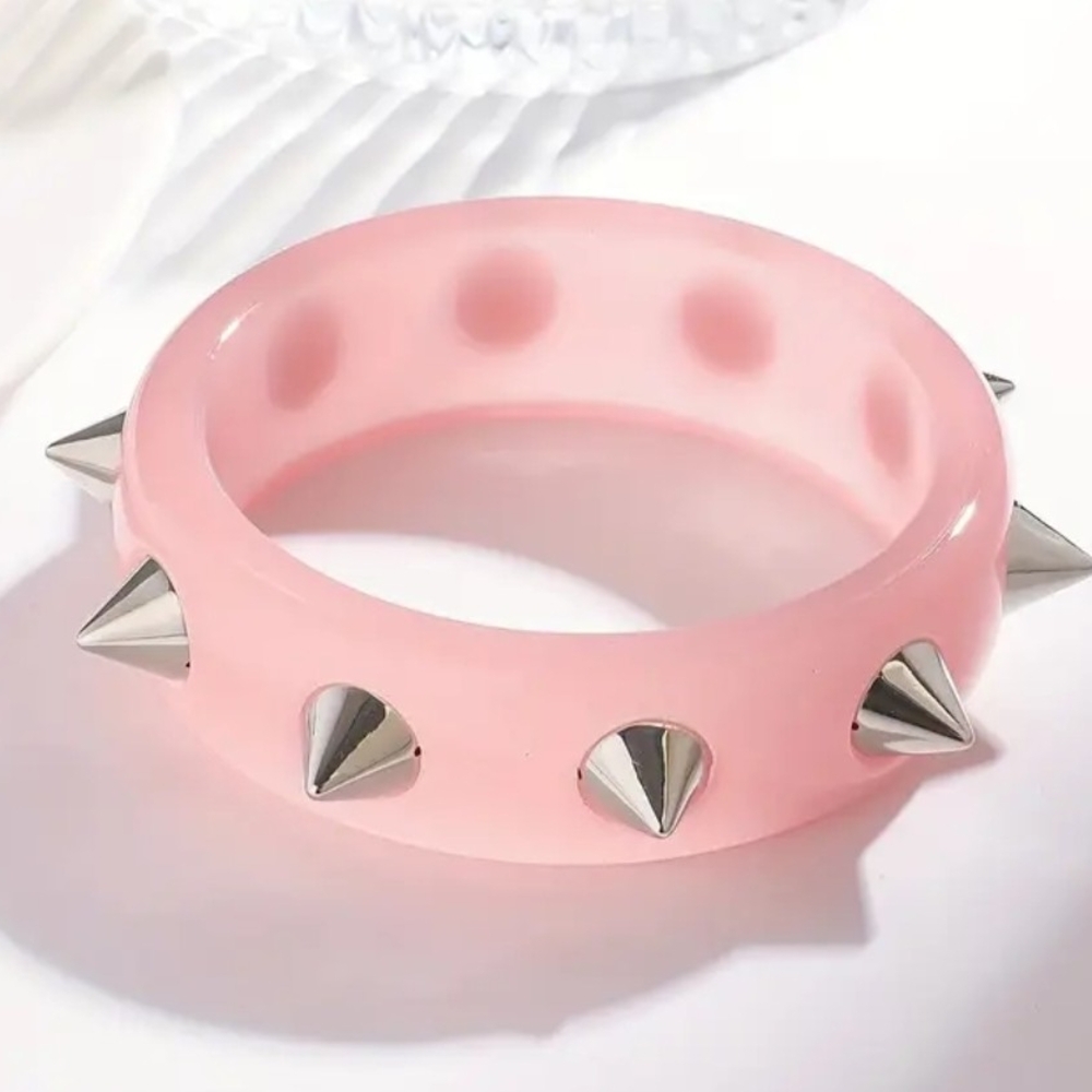 Pink Spiked Bracelet